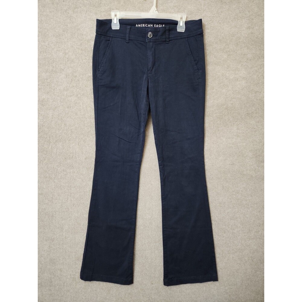 American Eagle Kick Boot Pants Womens 12 XLong Blue Bootcut Cotton Super Stretch